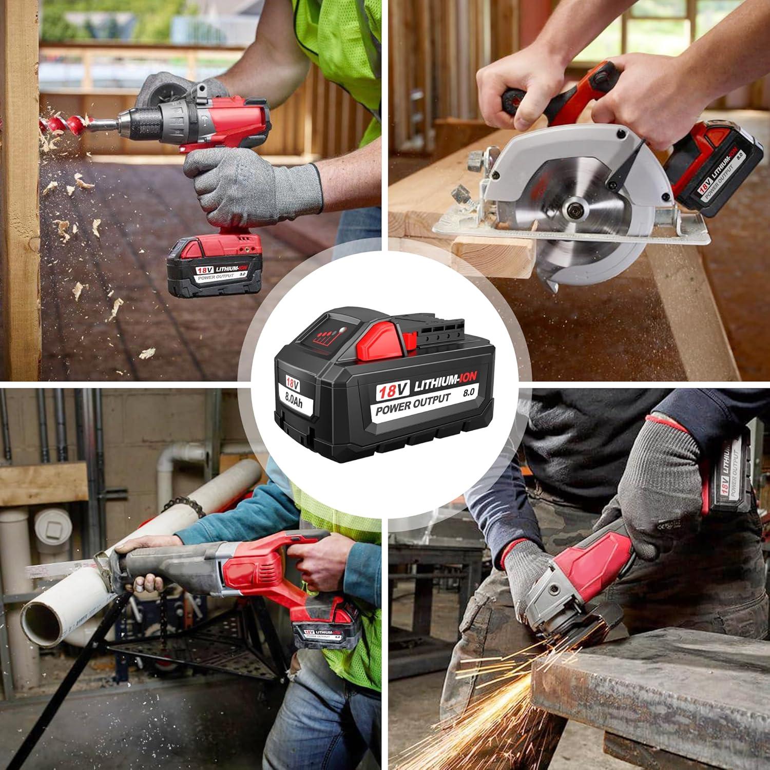 Batería de Reemplazo 18V 8.0Ah para Milwaukee M18 - BULL-TECH