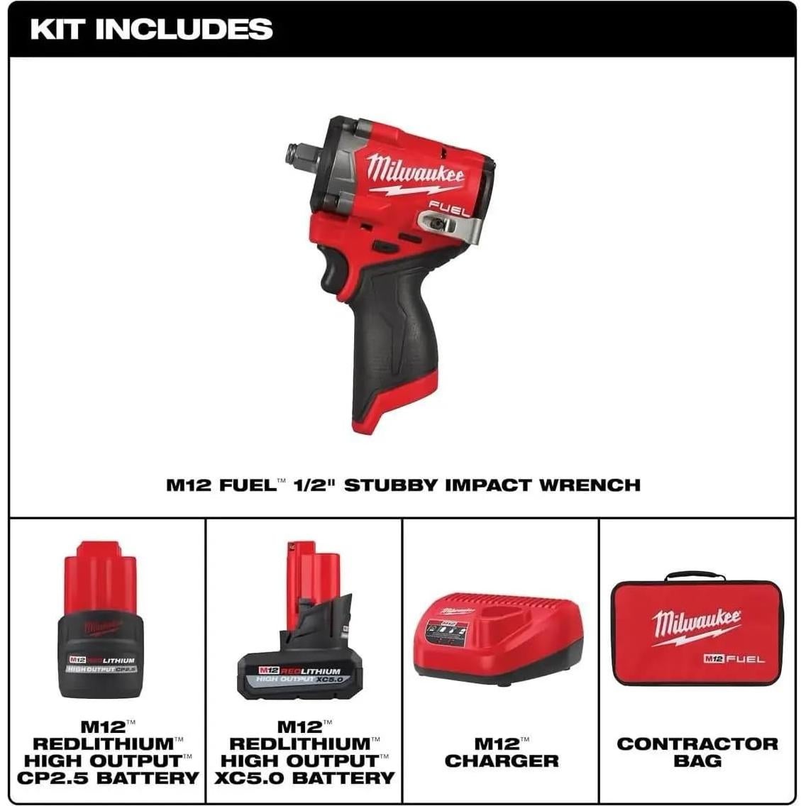 Llave de Impacto Milwaukee M12 FUEL 1/2" 747,7 Nm Kit