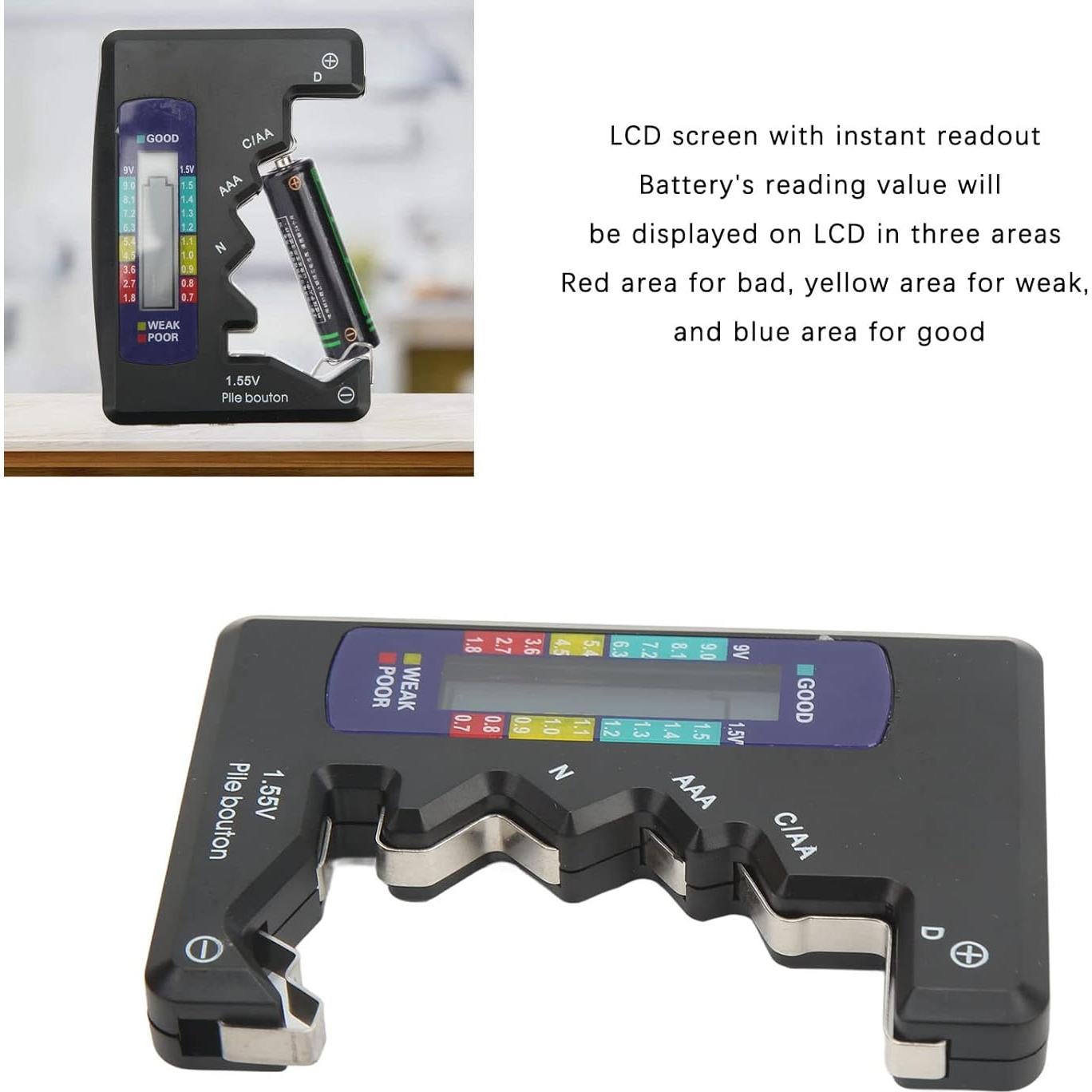 Probador de Baterías Digital WALFRONT LCD Universal 1.5V