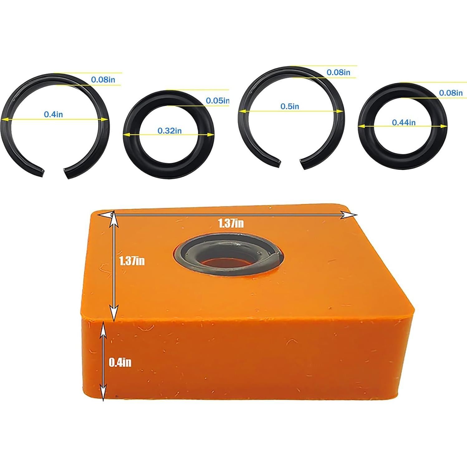 10 Sets Anillos de Retención 1/2" y 3/8" Bizhala con O-ring