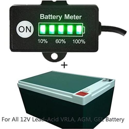 Indicador de Batería 12V Aomlike LED 5 Segmentos Negro