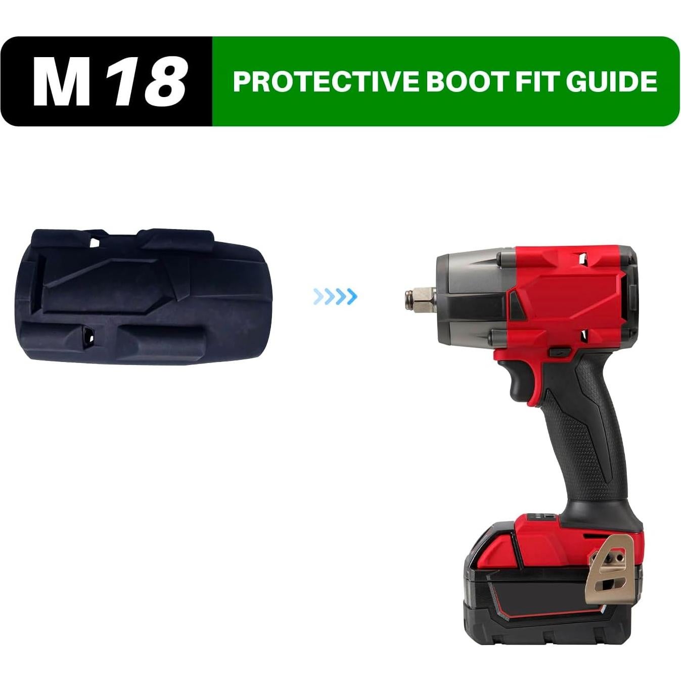 1pcs 49-16-2960 Fuel Mid-Torque Impact Rubber Protective Boot for M18 Fuel 3/8" Mid-Torque Impact Wrench 2960-20, 2962-20, 2962P-20