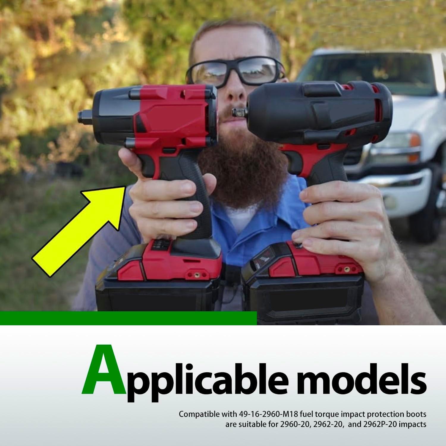 1pcs 49-16-2960 Fuel Mid-Torque Impact Rubber Protective Boot for M18 Fuel 3/8" Mid-Torque Impact Wrench 2960-20, 2962-20, 2962P-20