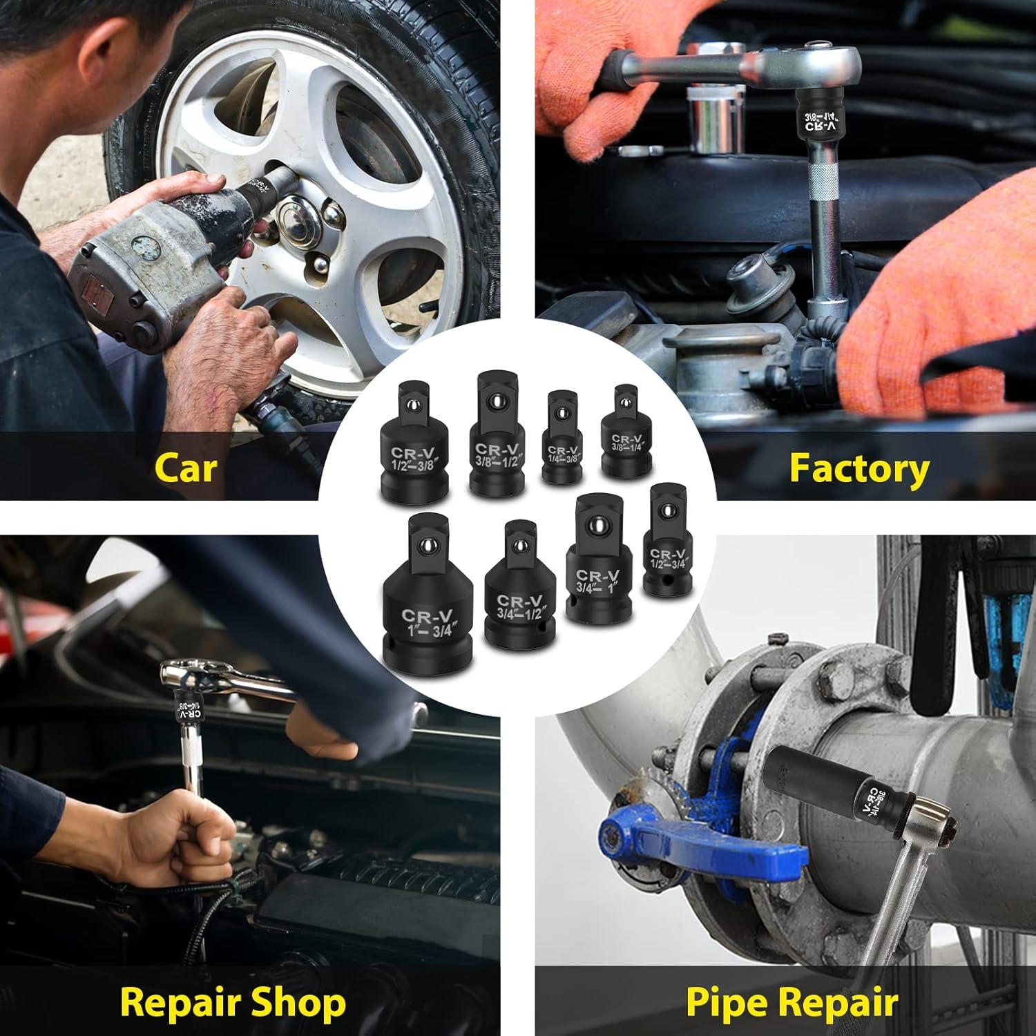 Juego de adaptadores 8 piezas WYBENZ 1/4" a 3/4"