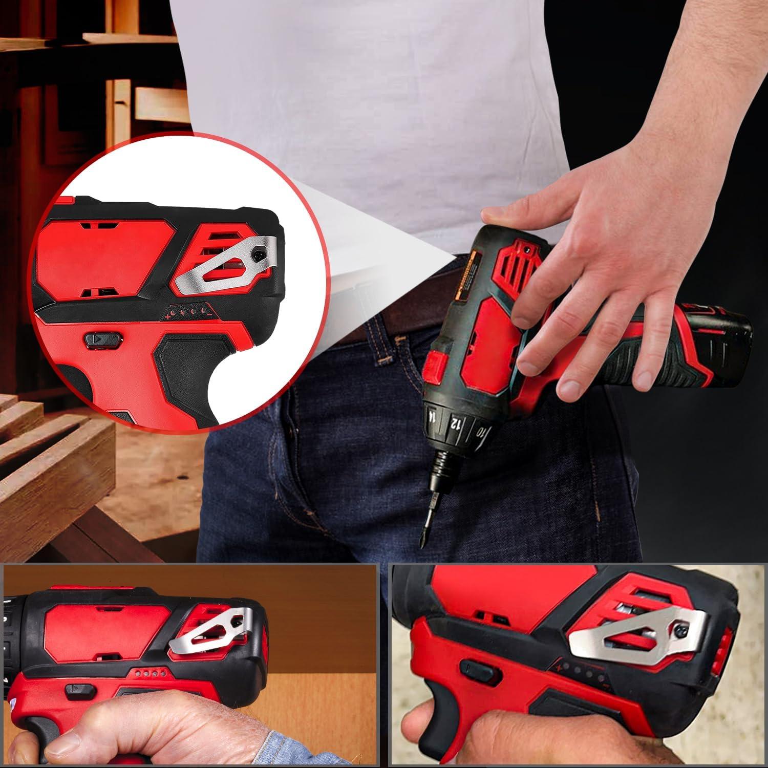 Kit de Clips de Cinturón Milwaukee M12 - 2 Paquetes de Acero