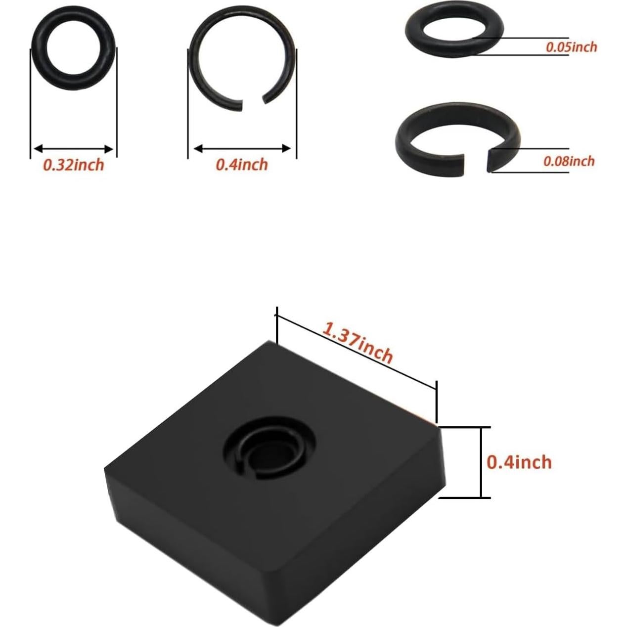 Anillos de retención 3/8" con O-ring y herramienta Yhoparts