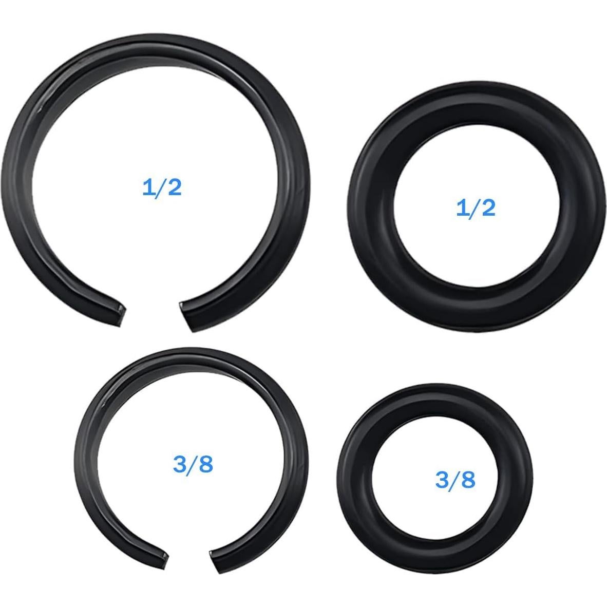 10 Juegos Anillos Retención Llave Impacto 3/8" y 1/2" Bizhala