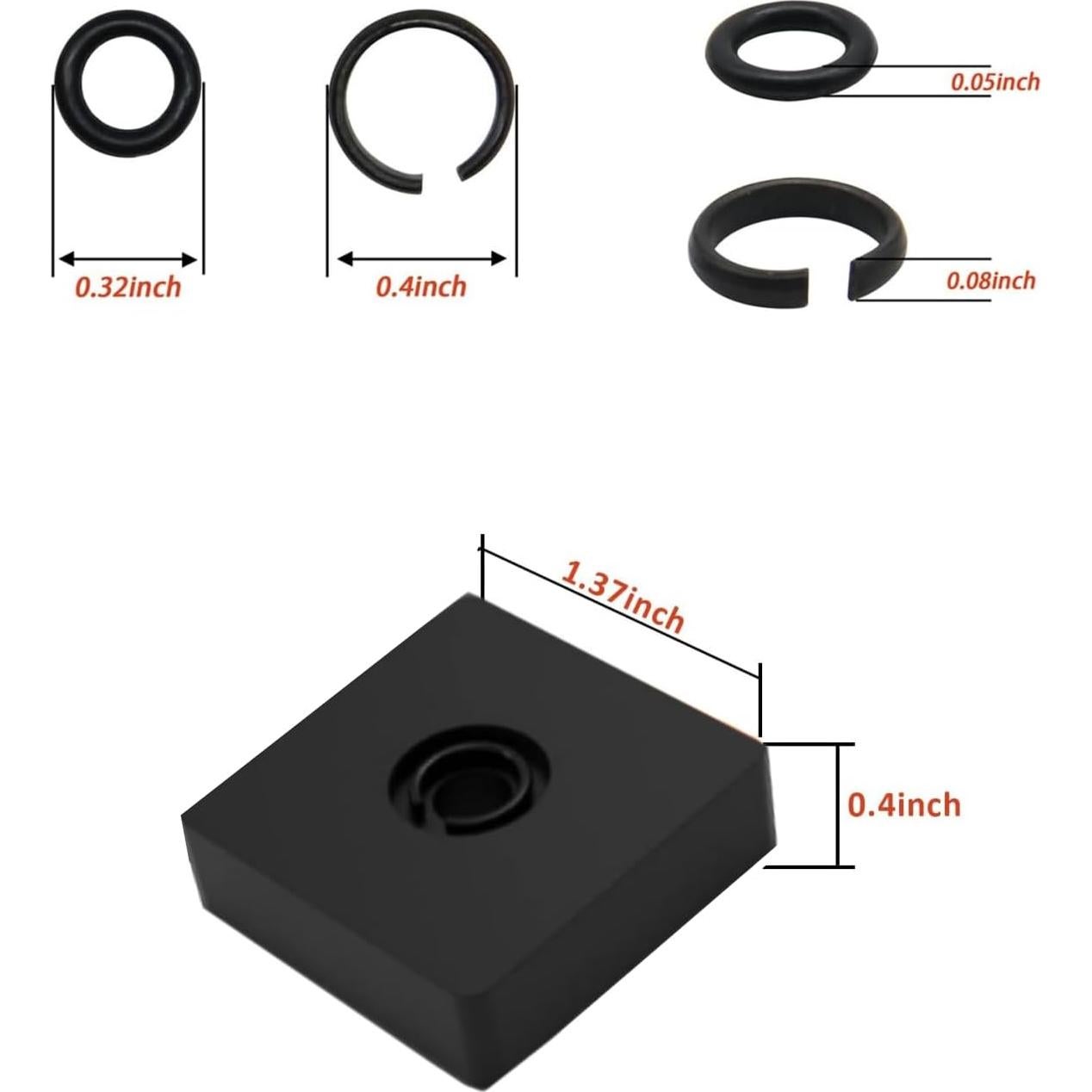 12 Clips de Anillo de Retención TALSWIF 3/8" con O-Ring