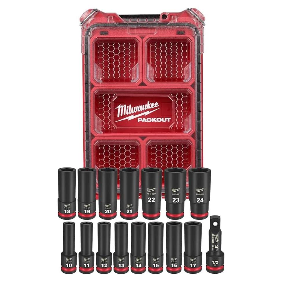 Juego de Enchufes Milwaukee MET Impact 1/2" 16 Piezas