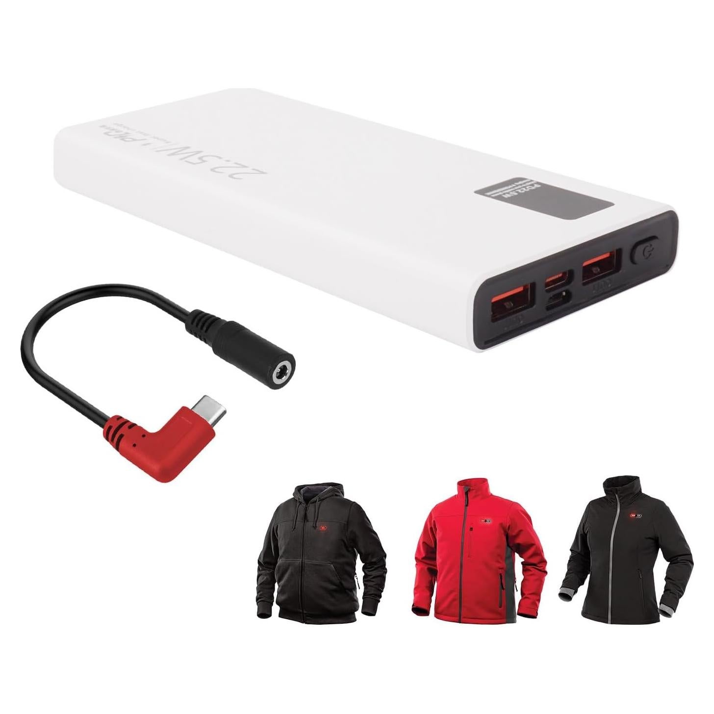 Batería calefaccionada 12V QC3.0 10000mAh para chaquetas