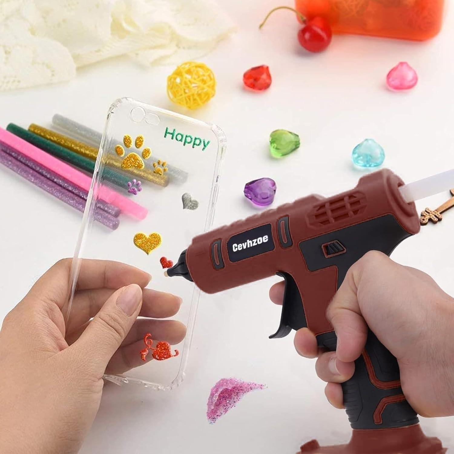 100W Hot Glue Gun, Cordless Glue Gun for Milwaukee 18V Lithium-Ion Battery with 20Pcs 0.43" Glue Sticks and Insulated Copper Nozzle, Hot Glue Gun Kit (Tool Only, Battery NOT Included)