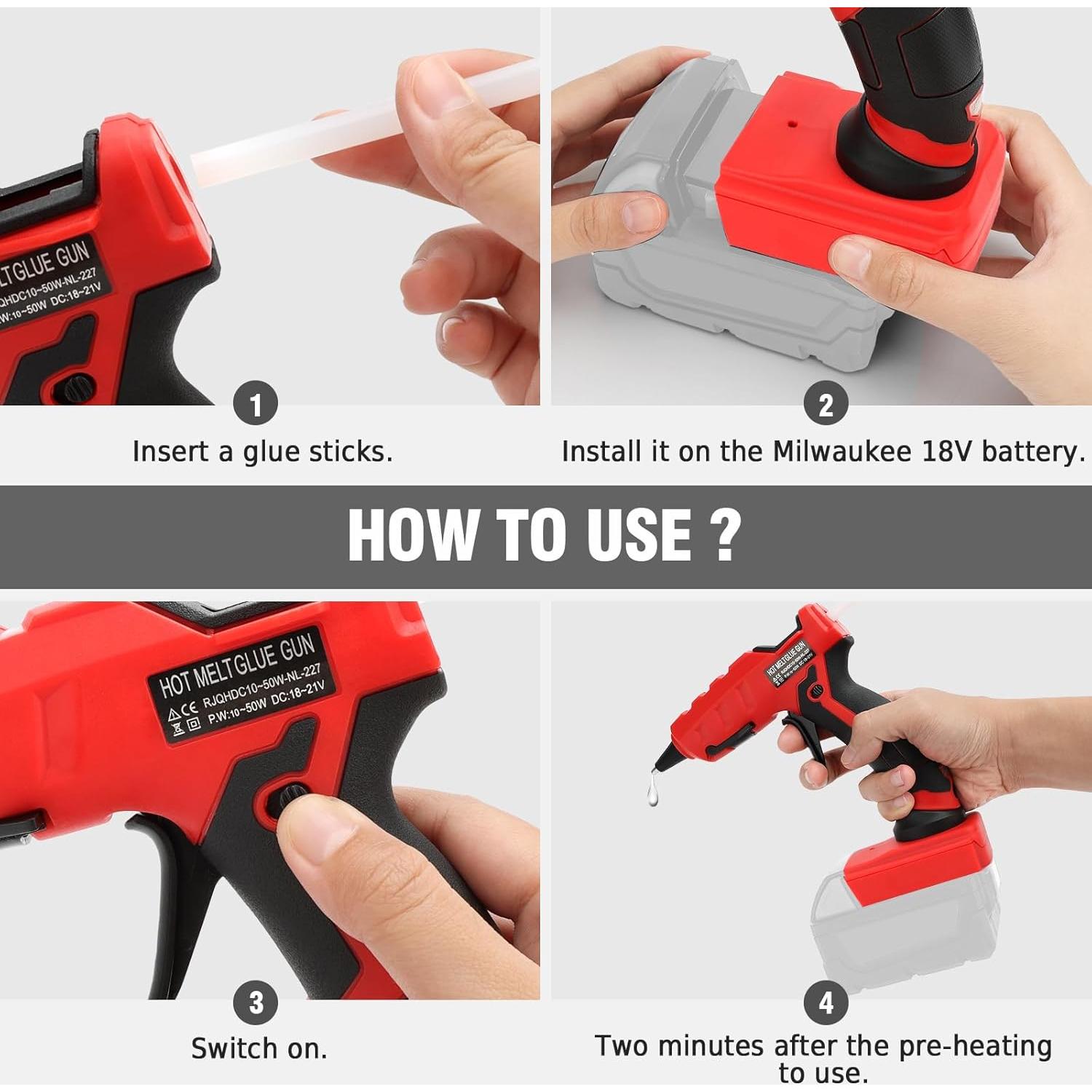 Pistola de Pegamento Caliente Inalámbrica LIVOWALNY 18V