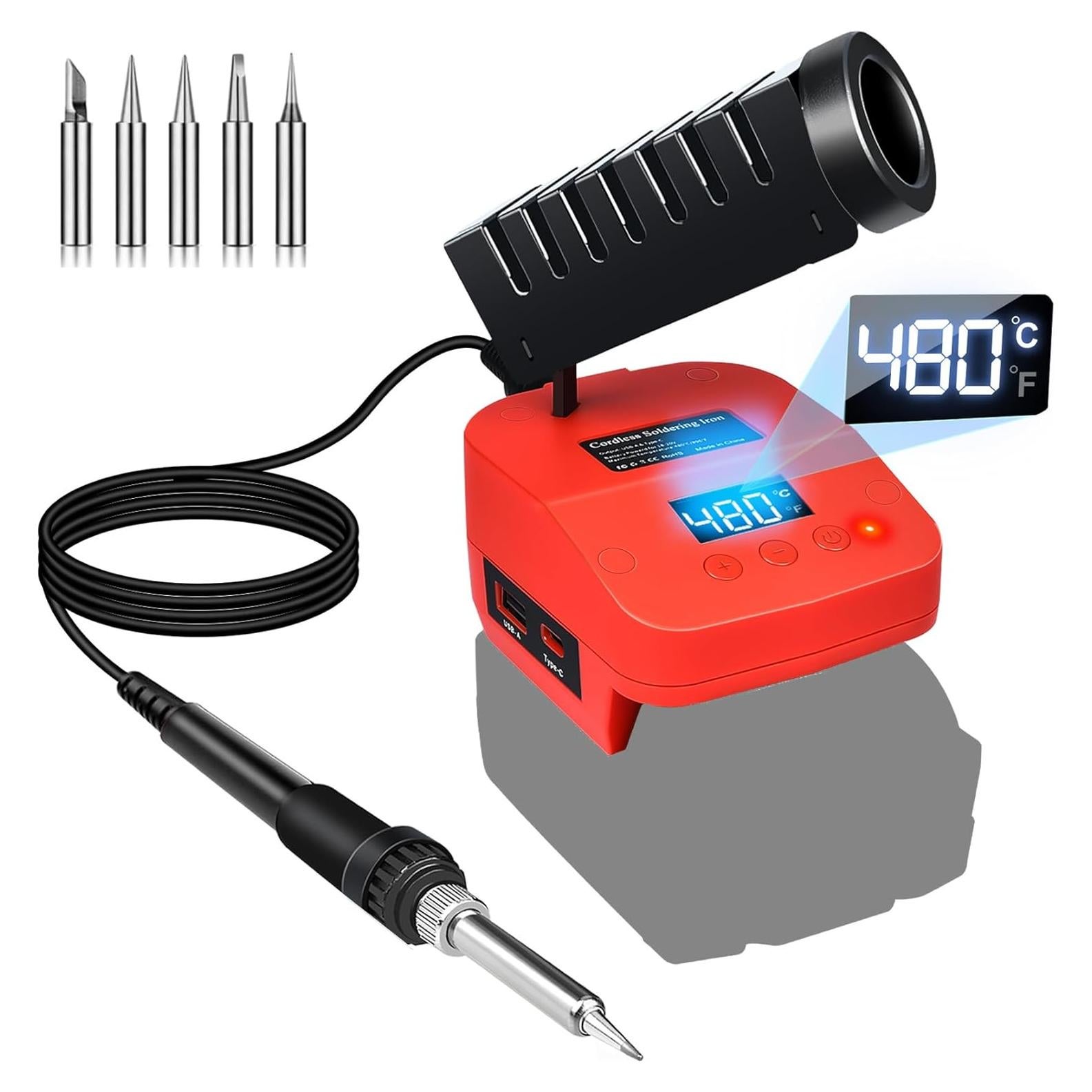 Estación de Soldadura CdbestBm M18 18V Inalámbrica LCD USB