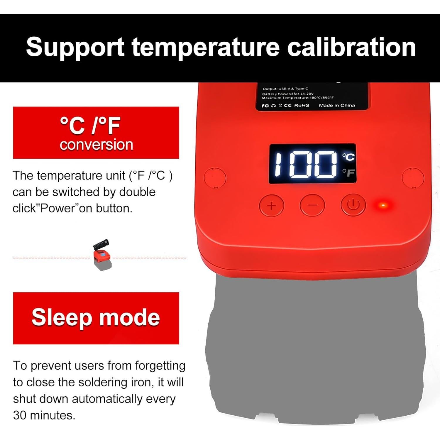 Estación de Soldadura CdbestBm M18 18V Inalámbrica LCD USB