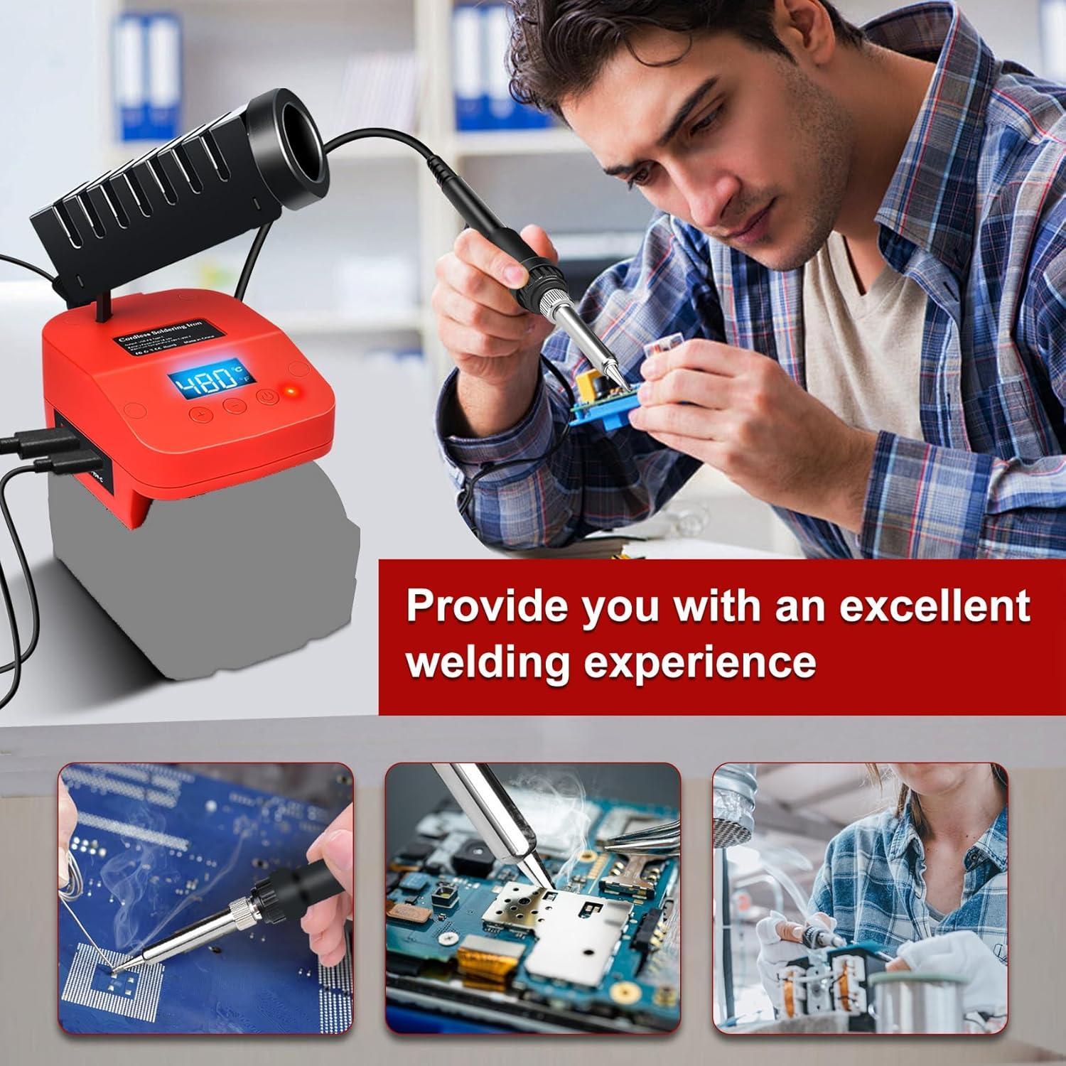 Estación de Soldadura CdbestBm M18 18V Inalámbrica LCD USB