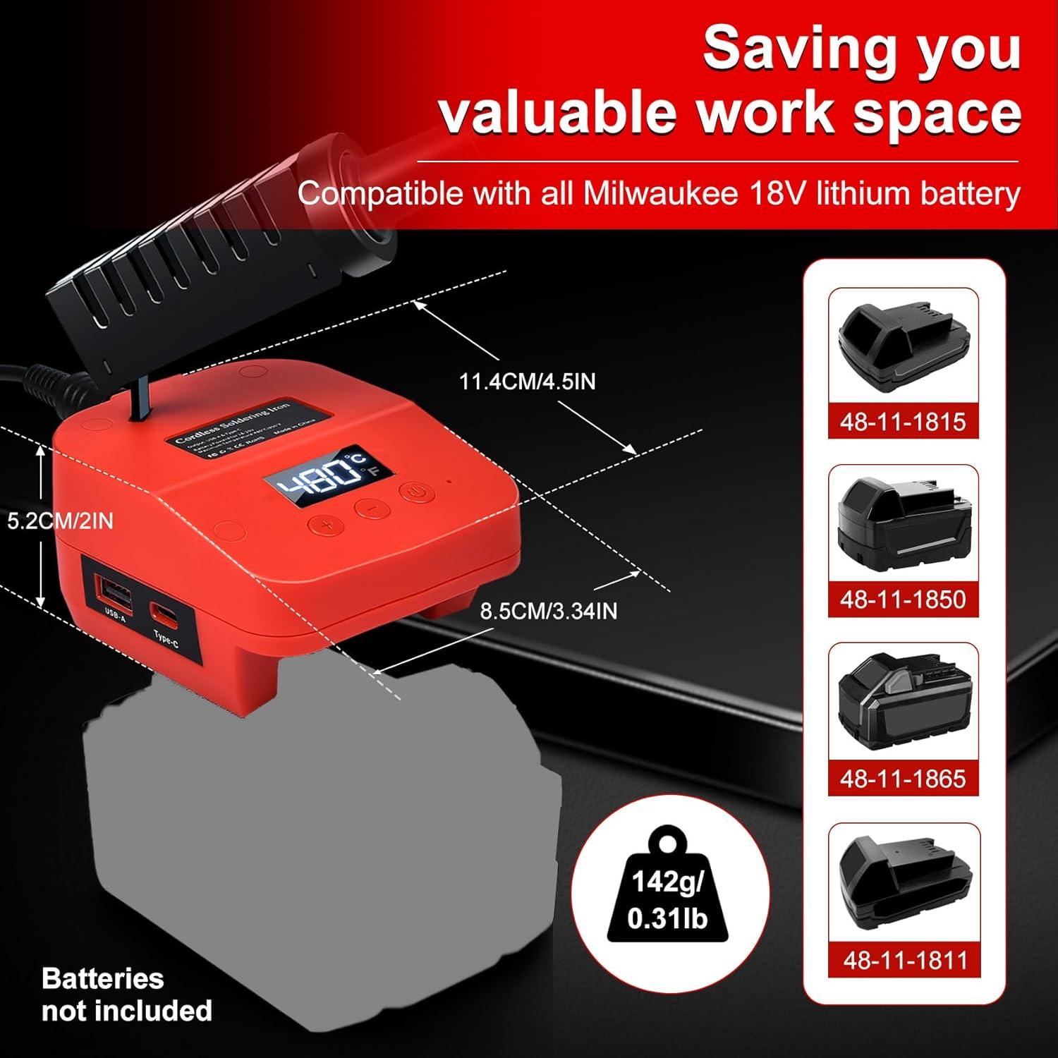 Estación de Soldadura CdbestBm M18 18V Inalámbrica LCD USB