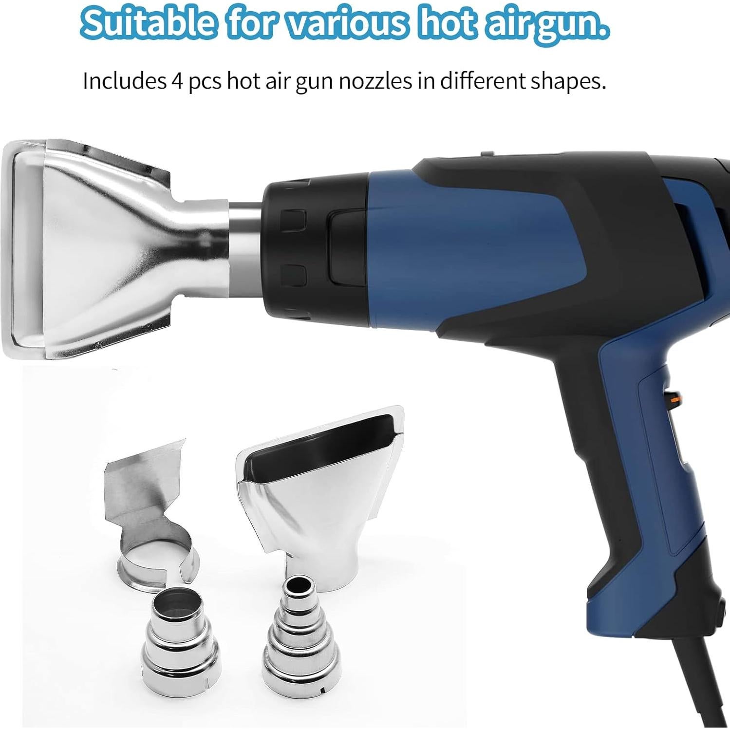 Kit de 4 Boquillas para Pistola de Calor Kyuionty Acero Inoxidable