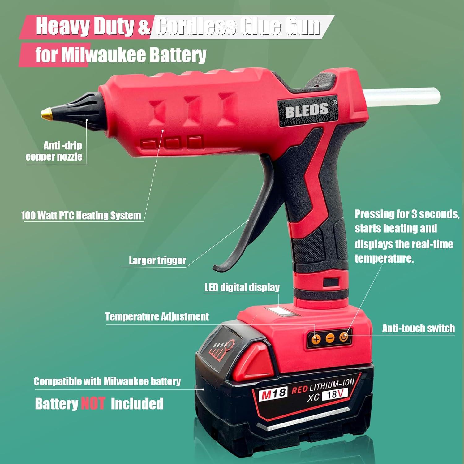 Pistola de Pegamento Inalámbrica BLEDS 100W para Batería Milwaukee