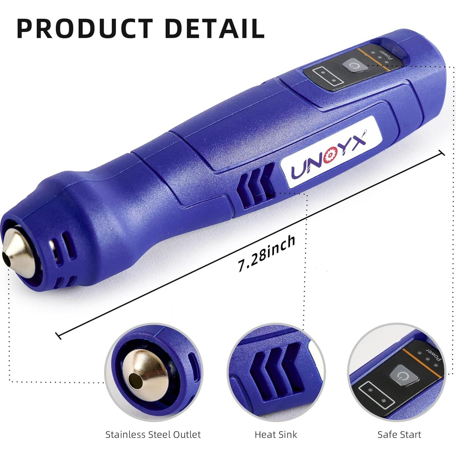 Pistola de Calor Inalámbrica UNOYX U2041-C 600°F (315°C) DIY