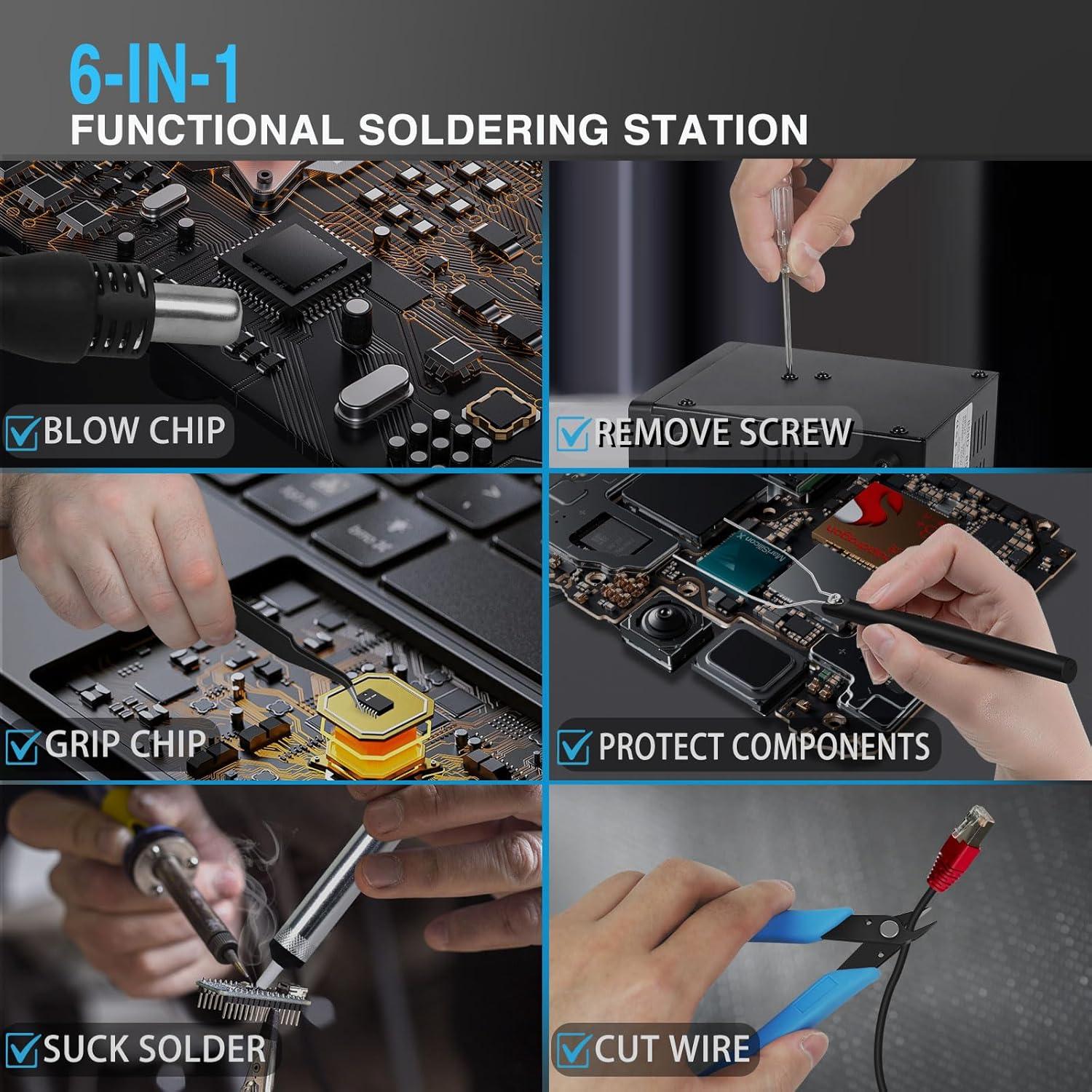 Estación de Retrabajo de Aire Caliente Toolour 858D 700W LED