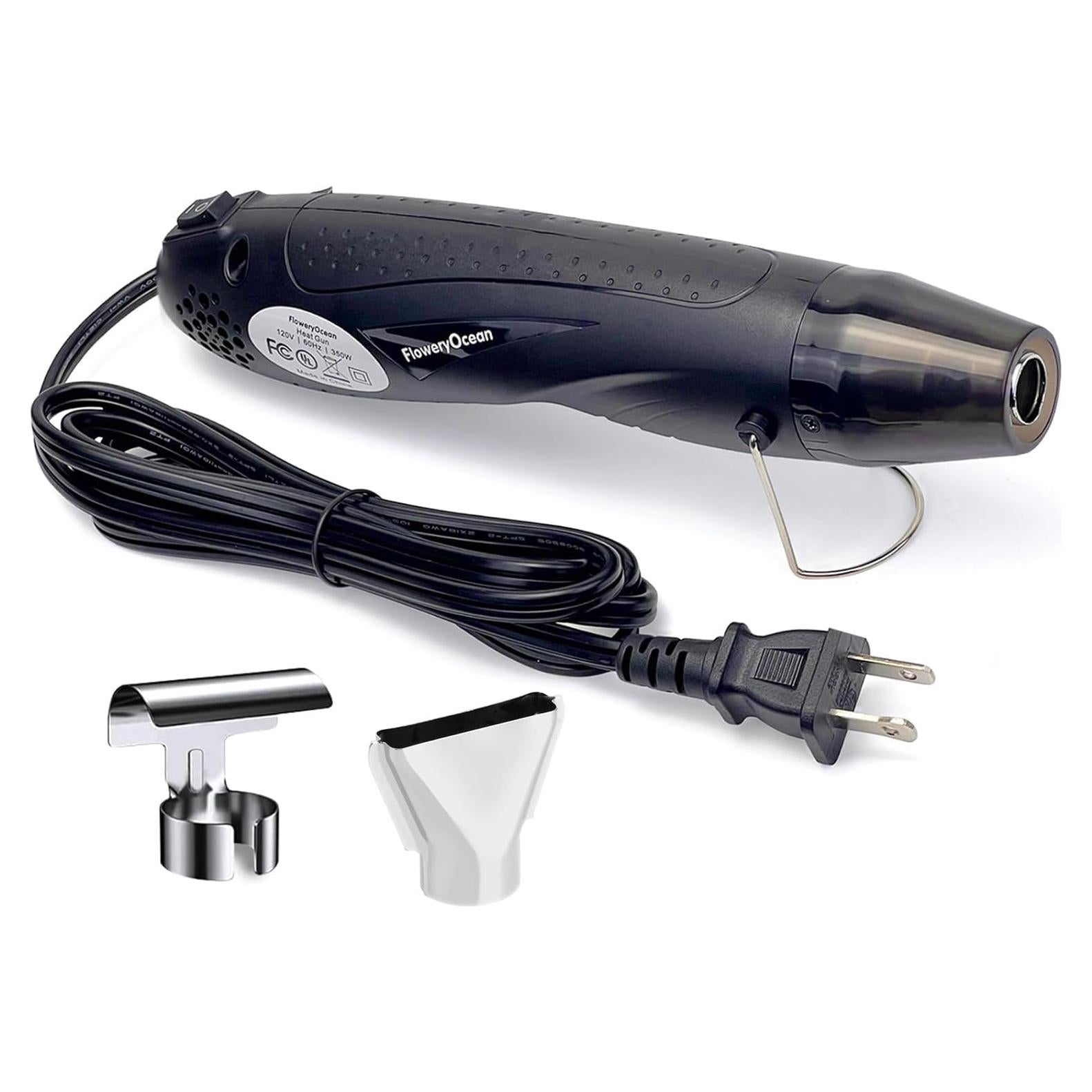 Mini Pistola de Calor 350W FloweryOcean con Boquilla y Cable 2m