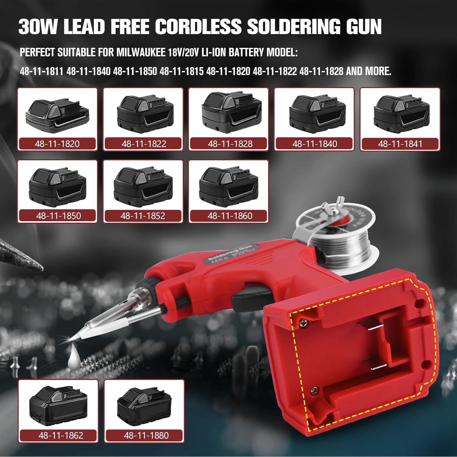 Soldador Inalámbrico RexLeLXB 30W para Batería Milwaukee 18V