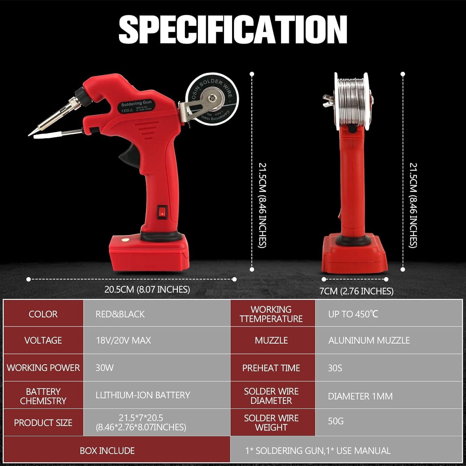 Soldador Inalámbrico RexLeLXB 30W para Batería Milwaukee 18V