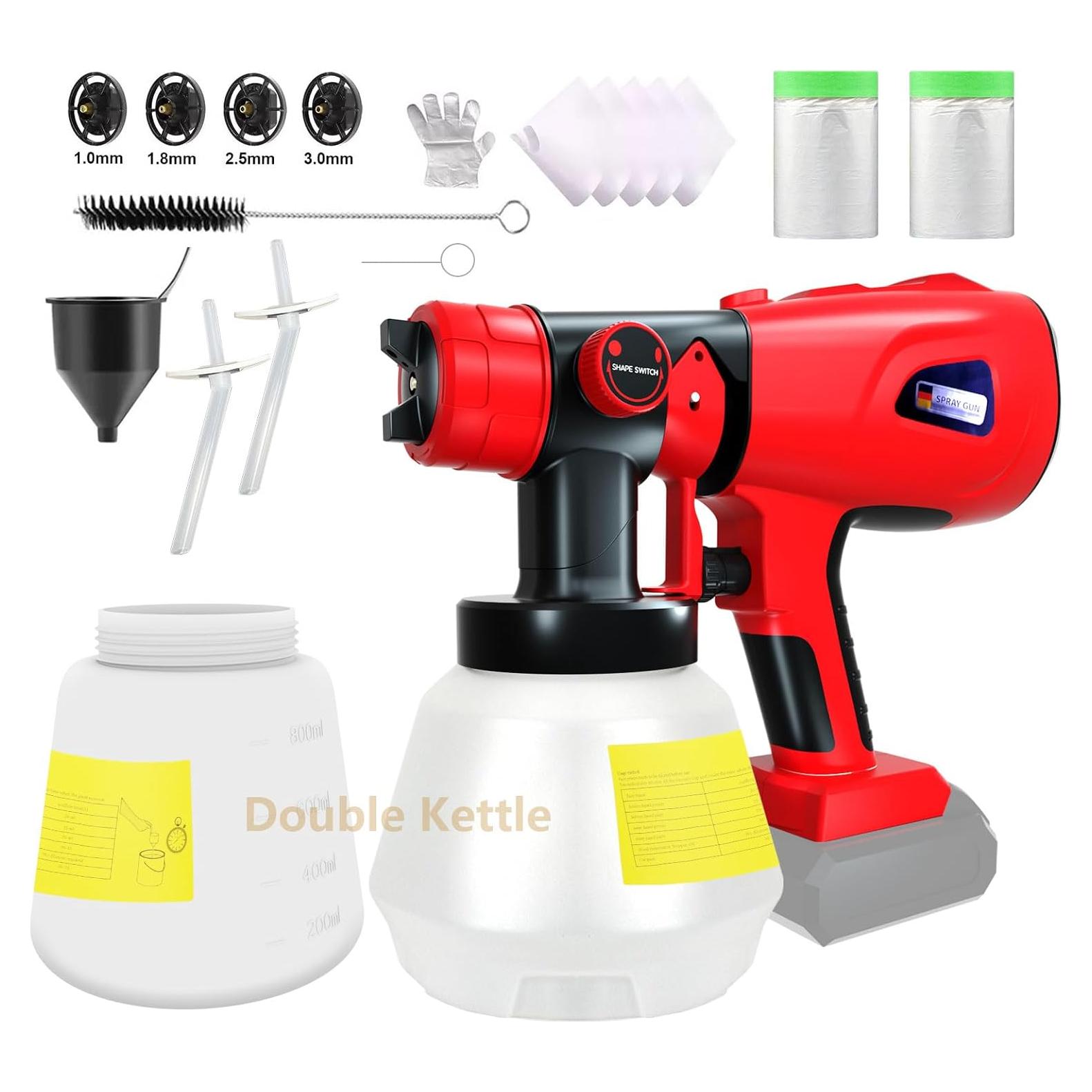 Pulverizador de pintura Milwaukee 18V HVLP 200W con boquillas