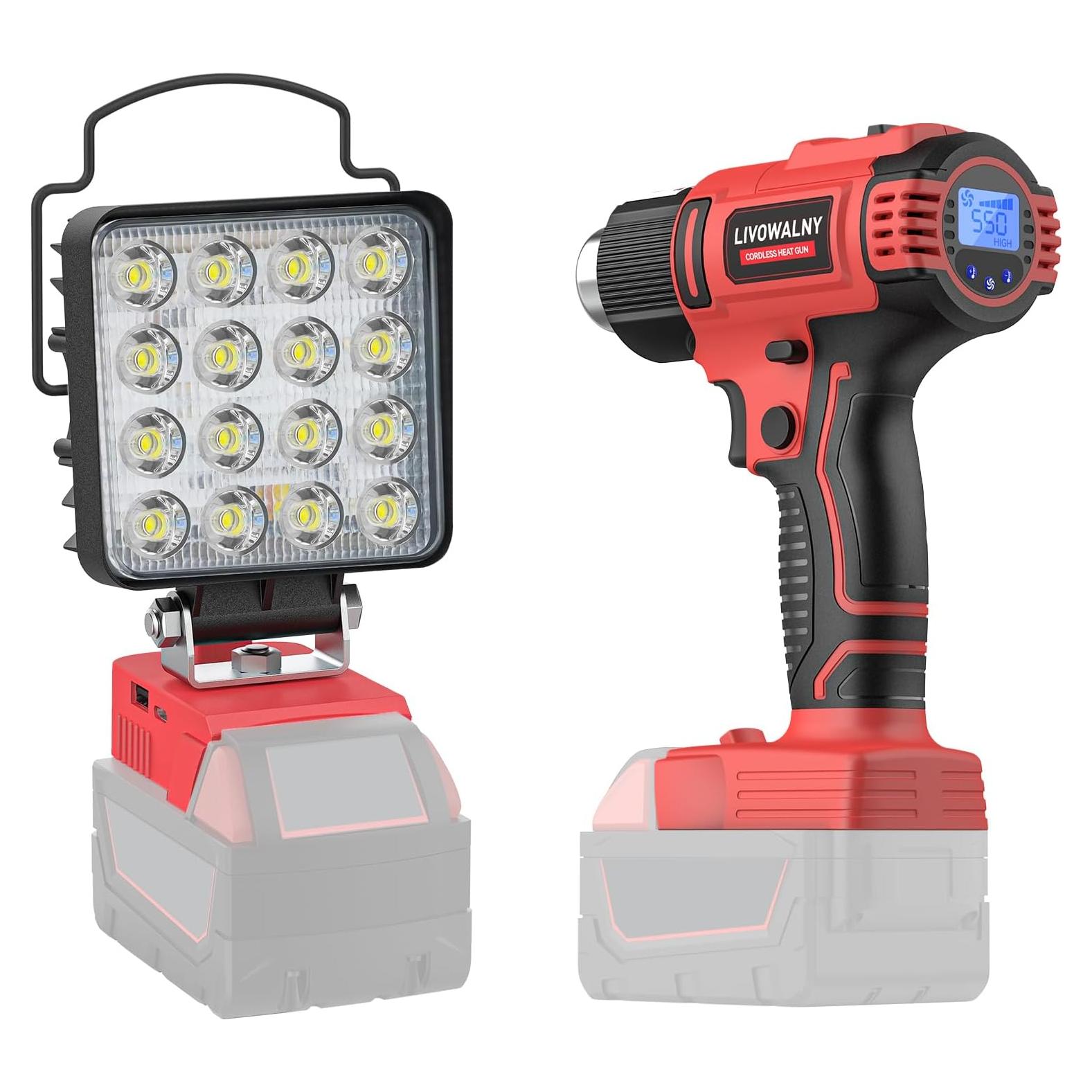 Luz de Trabajo LED Portátil LIVOWALNY 48W 4800LM Milwaukee