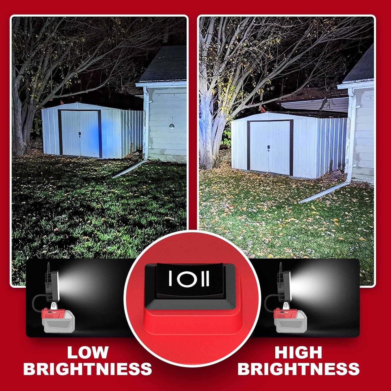 Luz de Trabajo LED Portátil LIVOWALNY 48W 4800LM Milwaukee