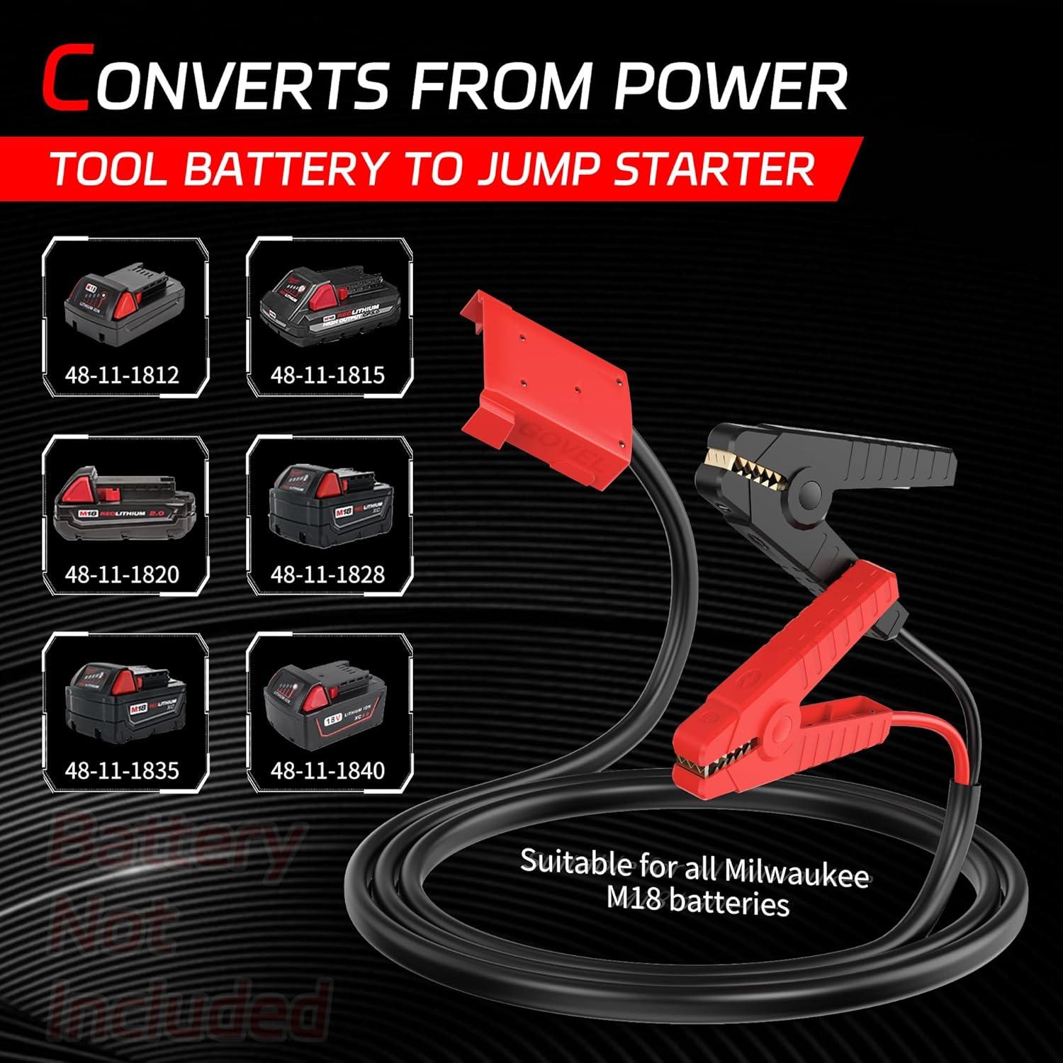 Cables de Arranque Govel M18 18V 2m para Coche y Moto