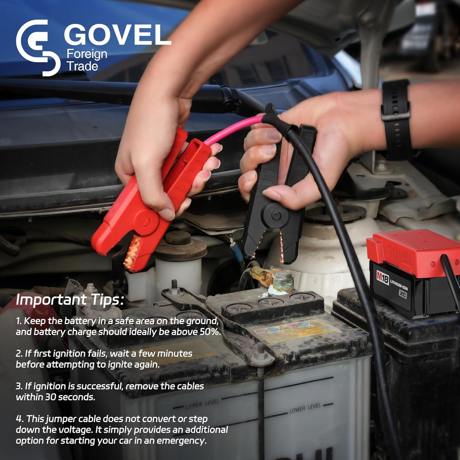 Cables de Arranque Govel M18 18V 2m para Coche y Moto