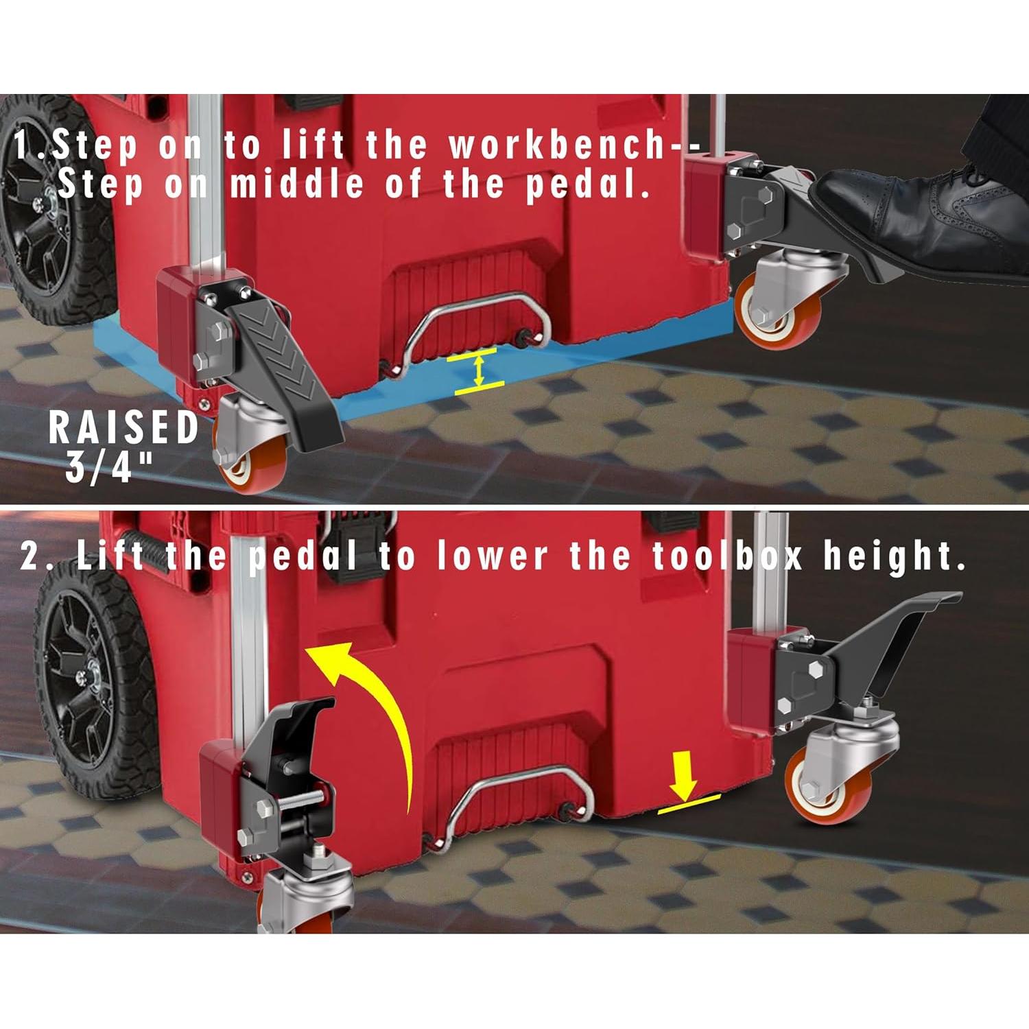 Kit de Ruedas Frontales Milwaukee Packout - Dolly 4 Ruedas