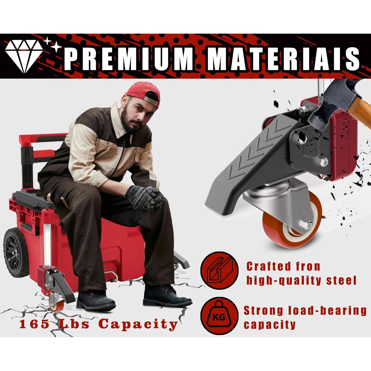 Kit de Ruedas Frontales Milwaukee Packout - Dolly 4 Ruedas