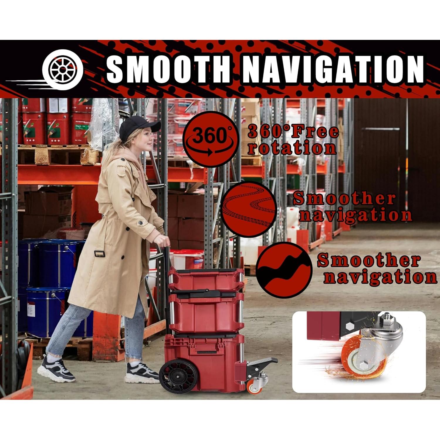 Kit de Ruedas Frontales Milwaukee Packout - Dolly 4 Ruedas