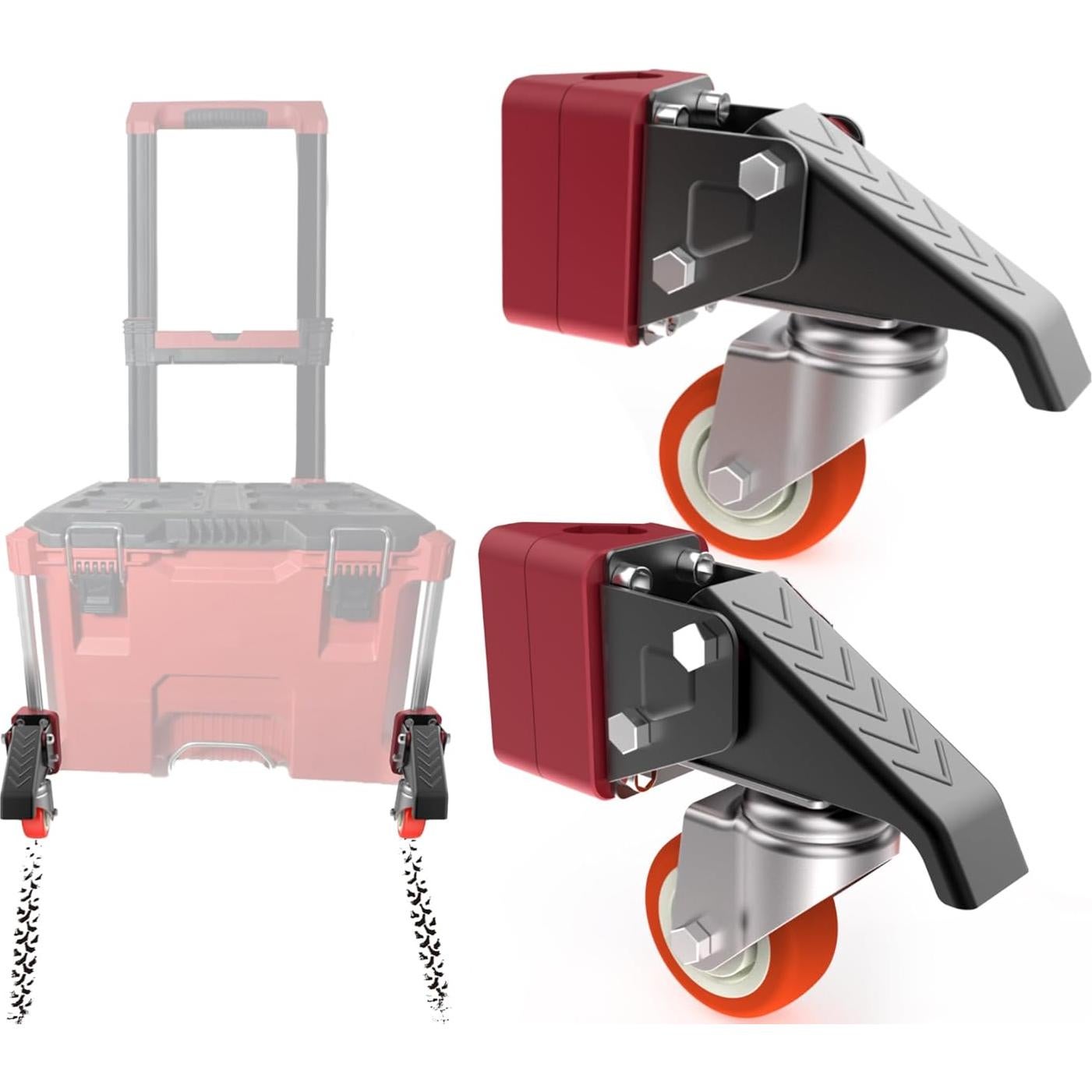 Kit de Ruedas Frontales Milwaukee Packout - Dolly 4 Ruedas