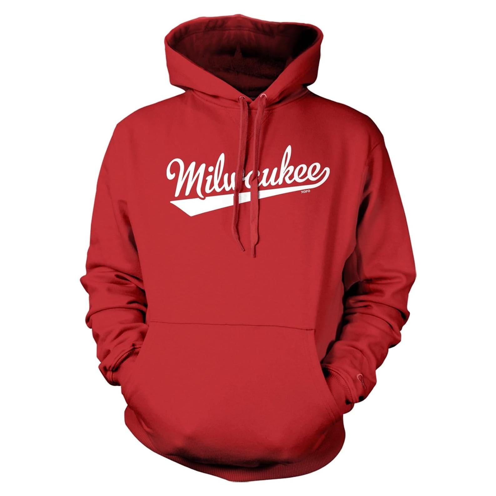 Milwaukee The City Baseball Font Hooded Sweatshirt