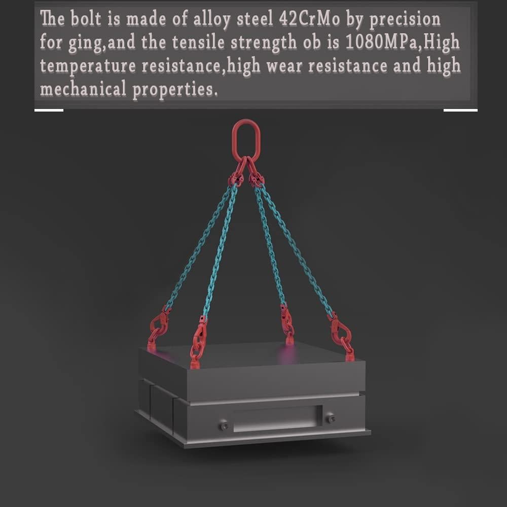 4 Piezas Ojal Giratorio G80 M12 x 18 Acero Aleado 1Ton