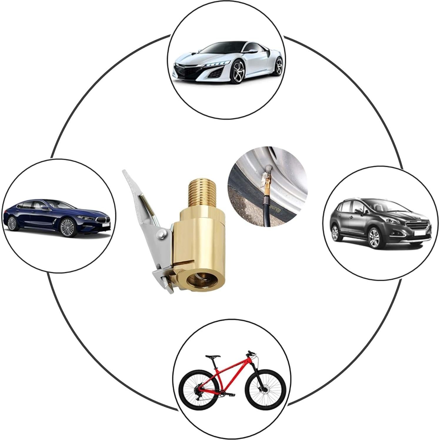 Adaptador de Inflador de Neumáticos LDCRE 8mm Sin Fugas