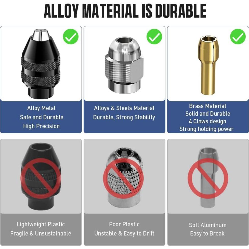 Juego de Mandriles Sin Llave YURINWOO 15 Pcs 0.8-3.2mm