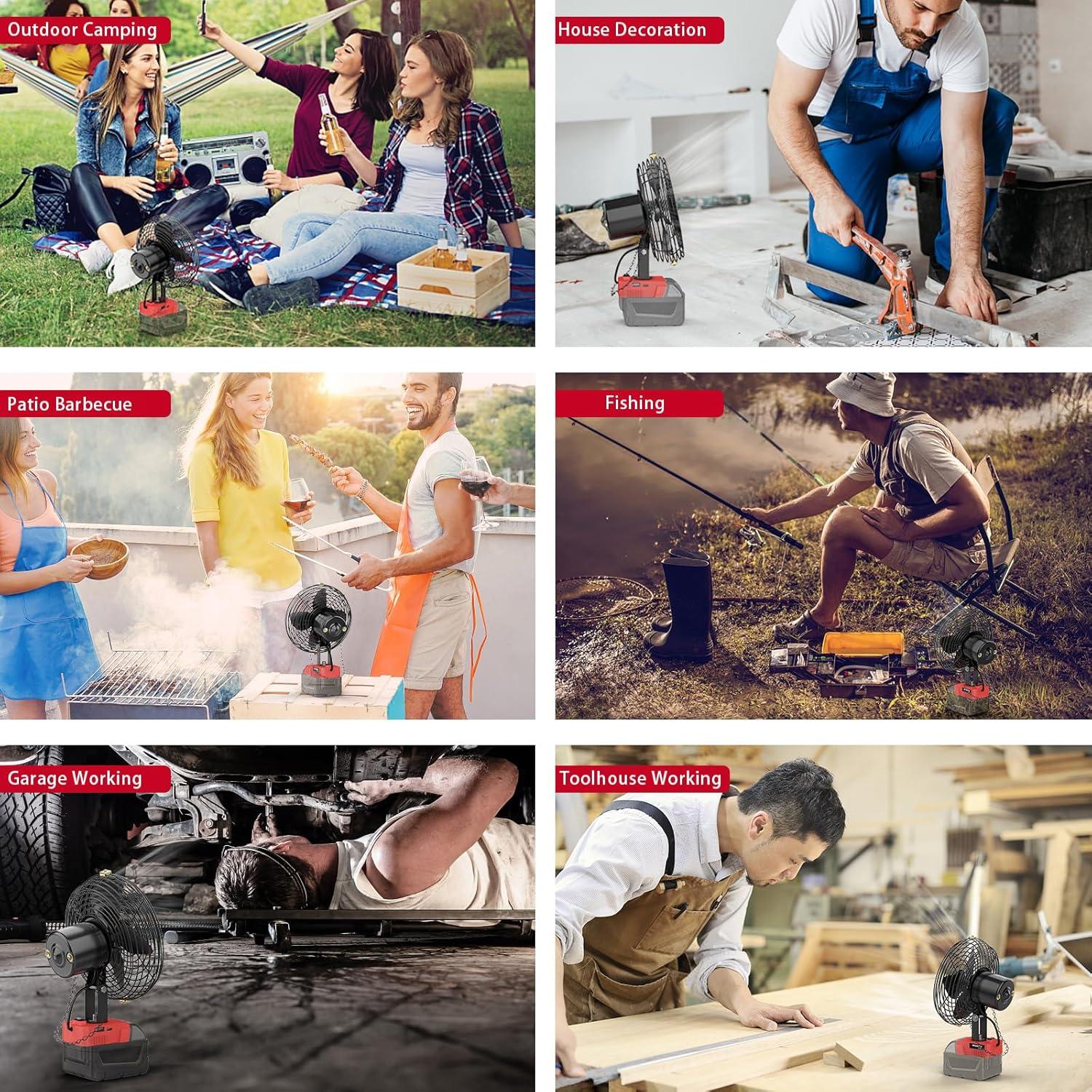 Ventilador Portátil MtiolHig 18V Inalámbrico 3500RPM