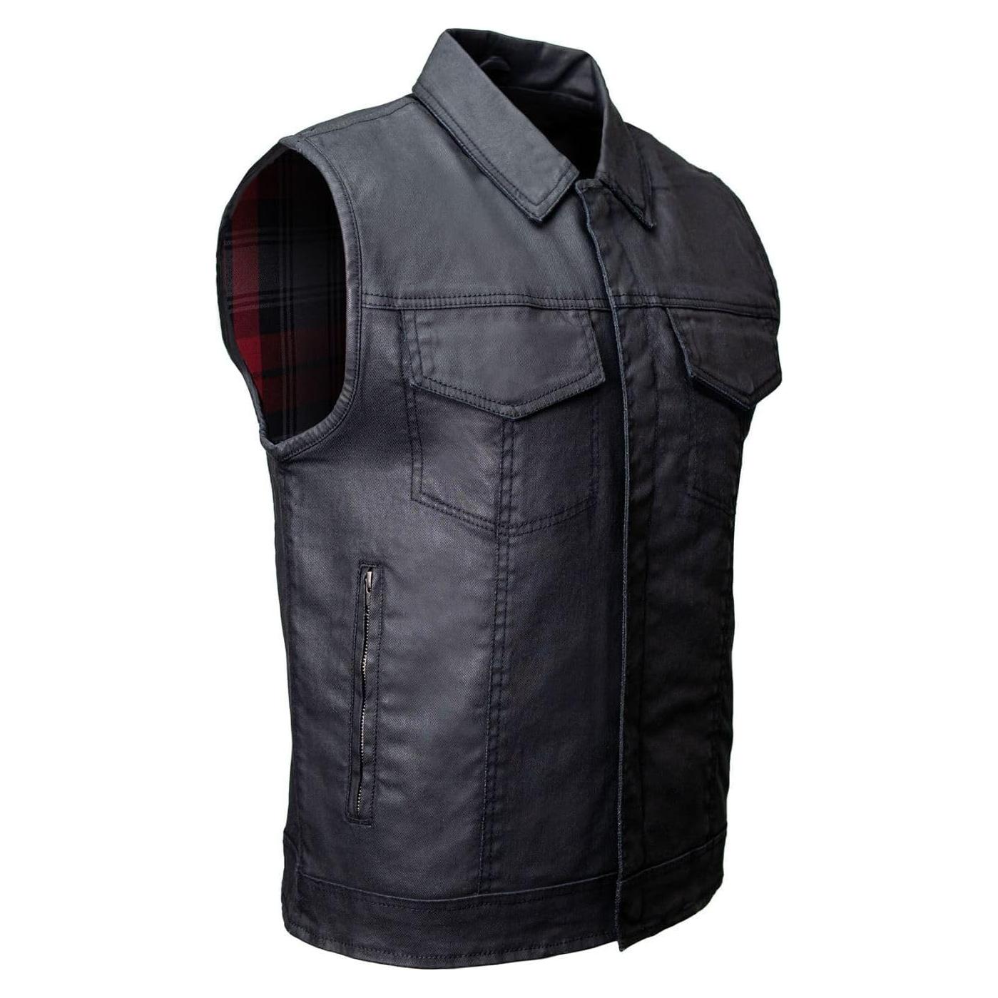 Chaleco de Motocicleta Milwaukee Leather MDM3030 Negro Mediano