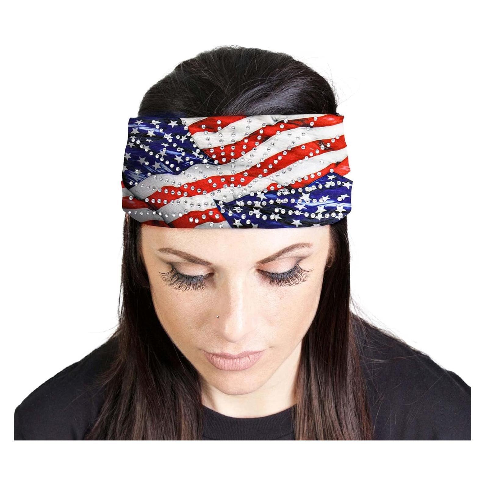 Milwaukee Leather | Bling Designed Wide Headbands-Headwraps for Women Biker Bandana