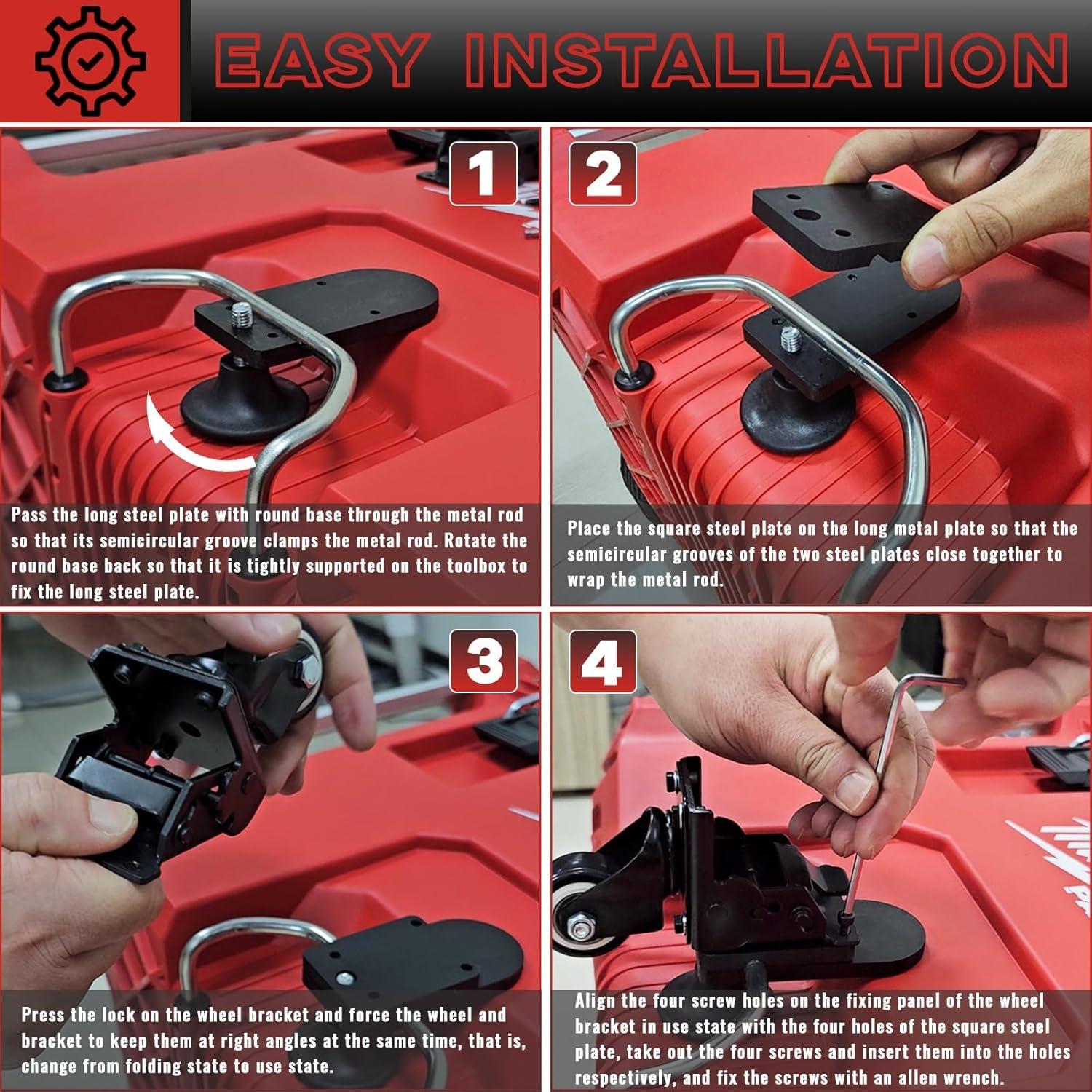 Kit de Ruedas Caster Yayisum para Milwaukee Packout 200 kg