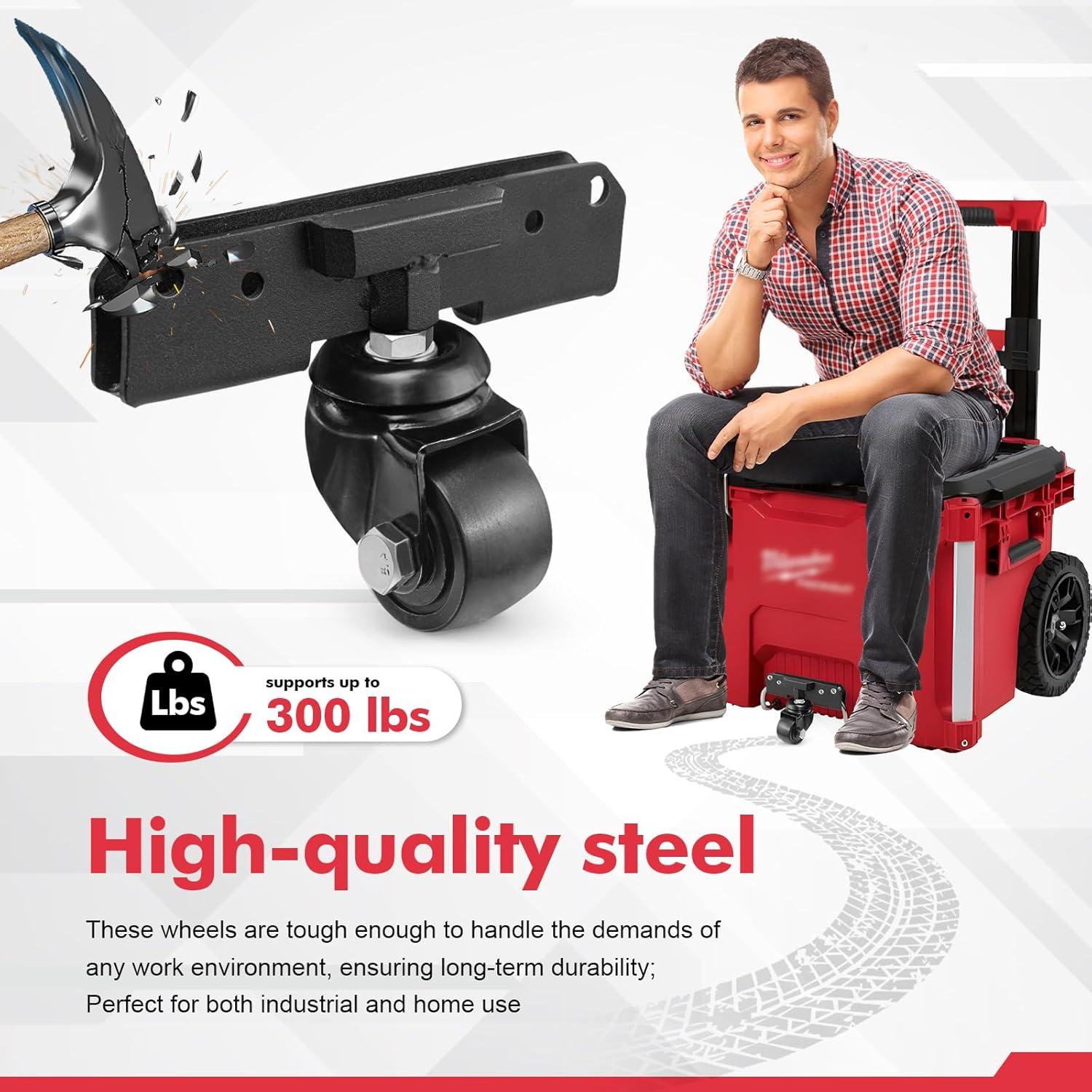 Ruedas Frontales BPOPO para Caja Herramientas Milwaukee Packout