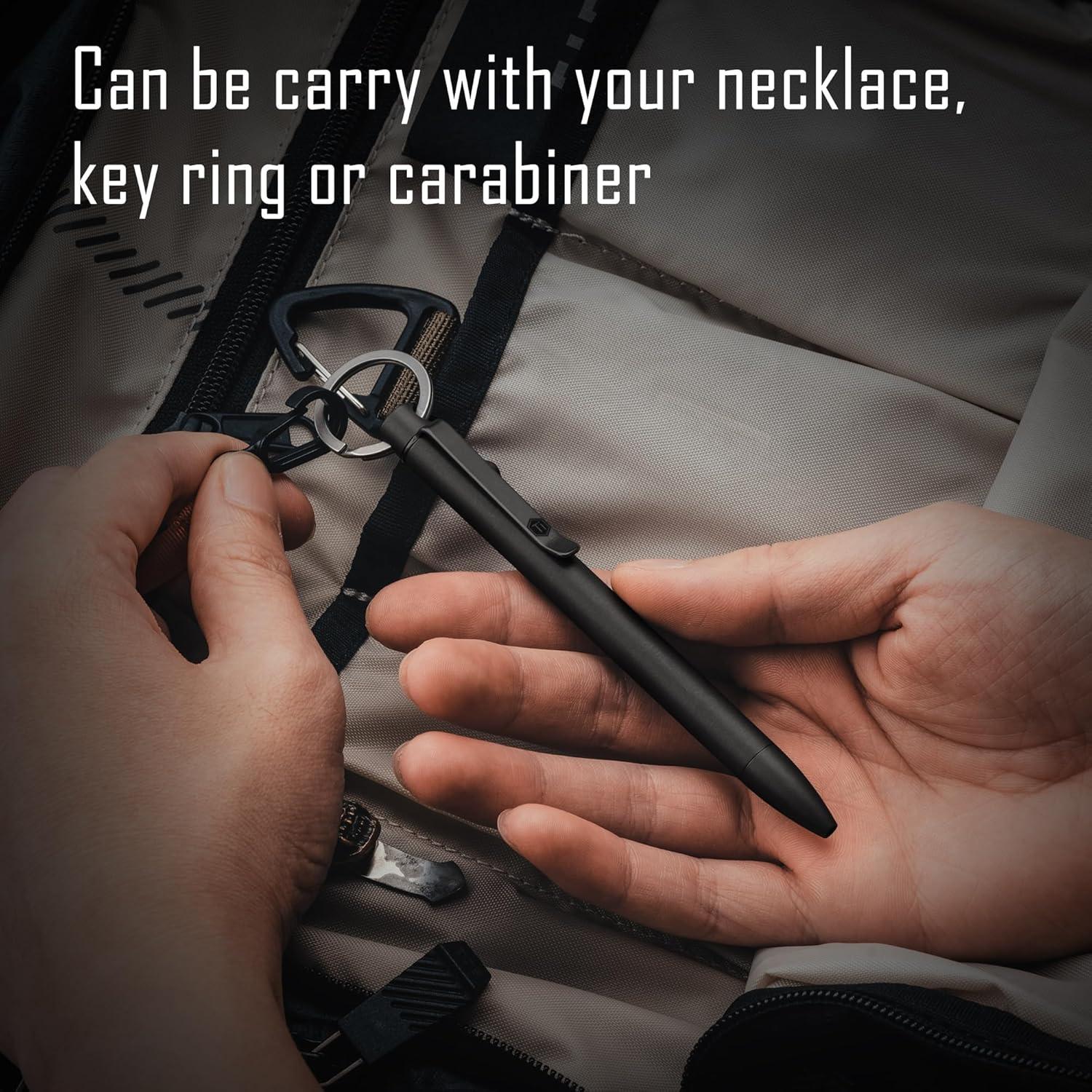 Bolígrafo EDC KeyUnity KP01BK de titanio negro compacto