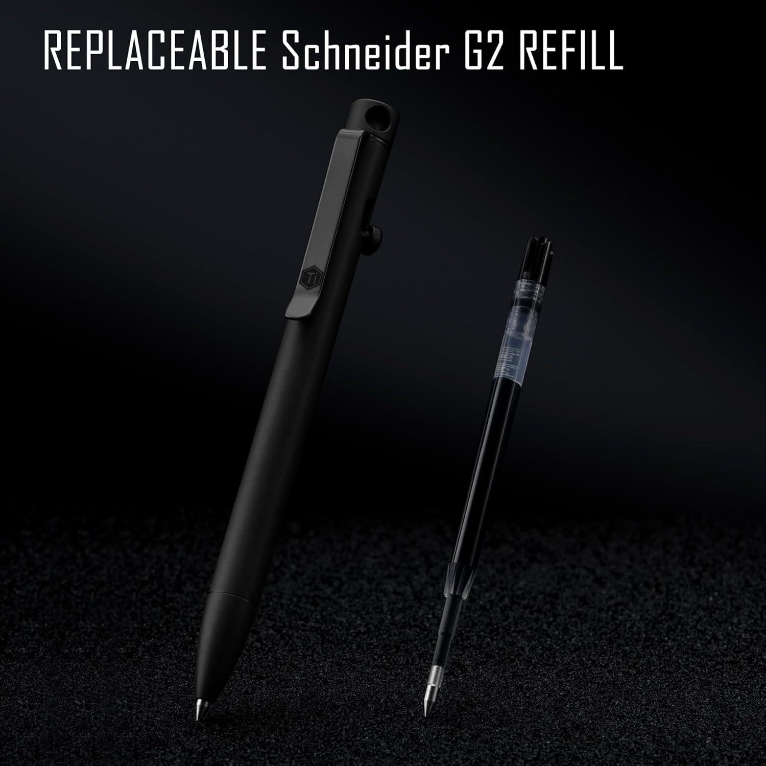 Bolígrafo EDC KeyUnity KP01BK de titanio negro compacto