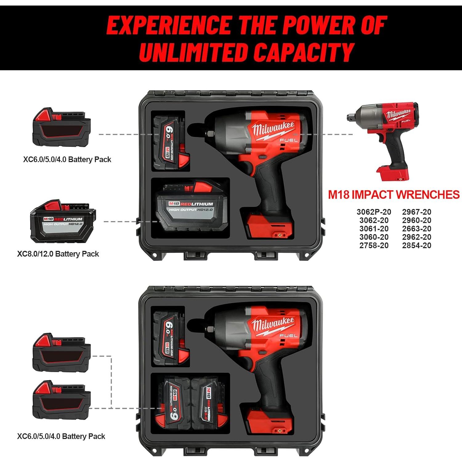 Caja Dura Impermeable LOTOCASE para Llave Milwaukee M18