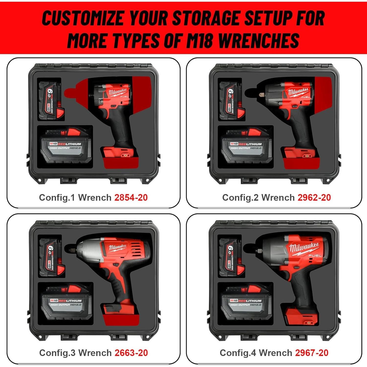 Caja Dura Impermeable LOTOCASE para Llave Milwaukee M18