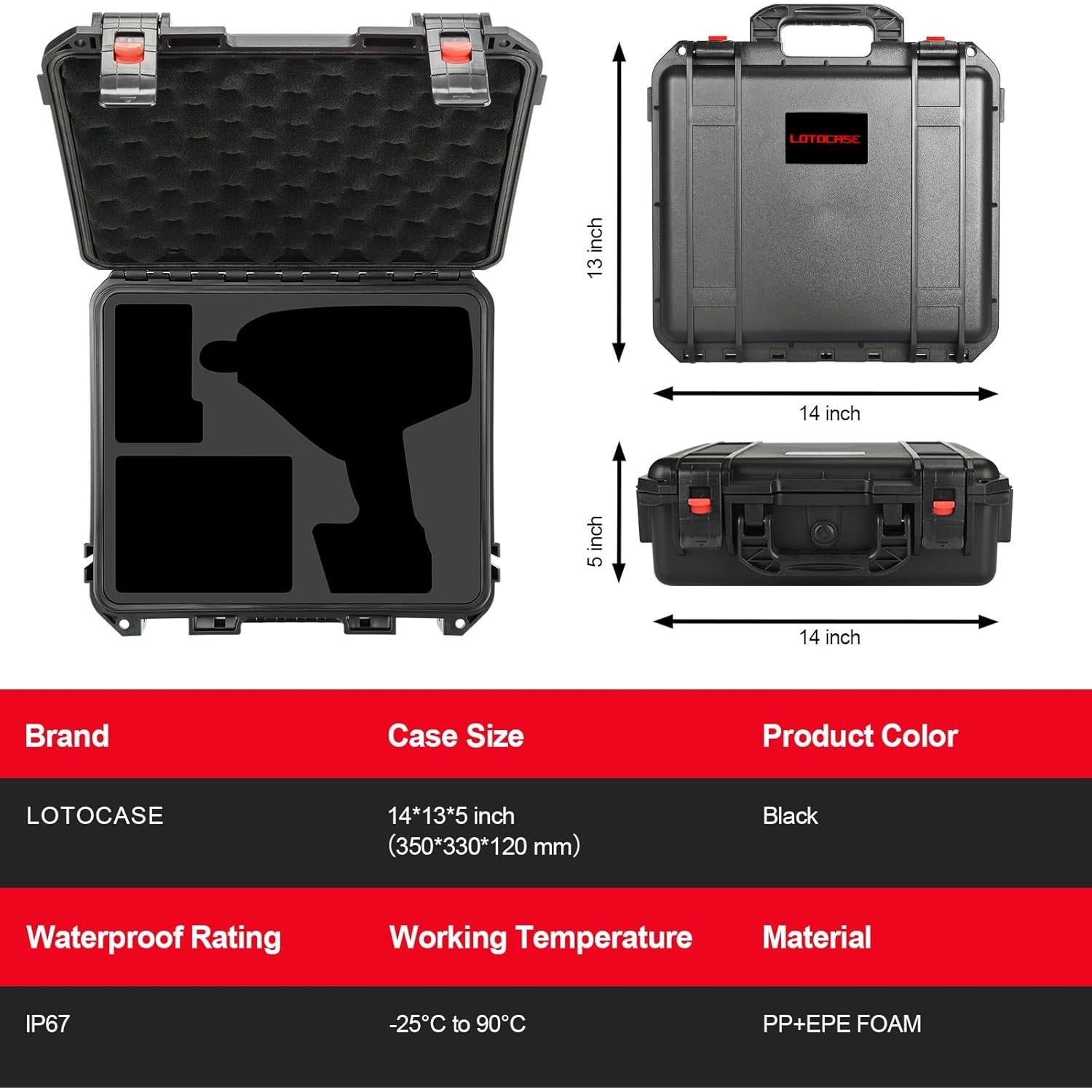 Caja Dura Impermeable LOTOCASE para Llave Milwaukee M18